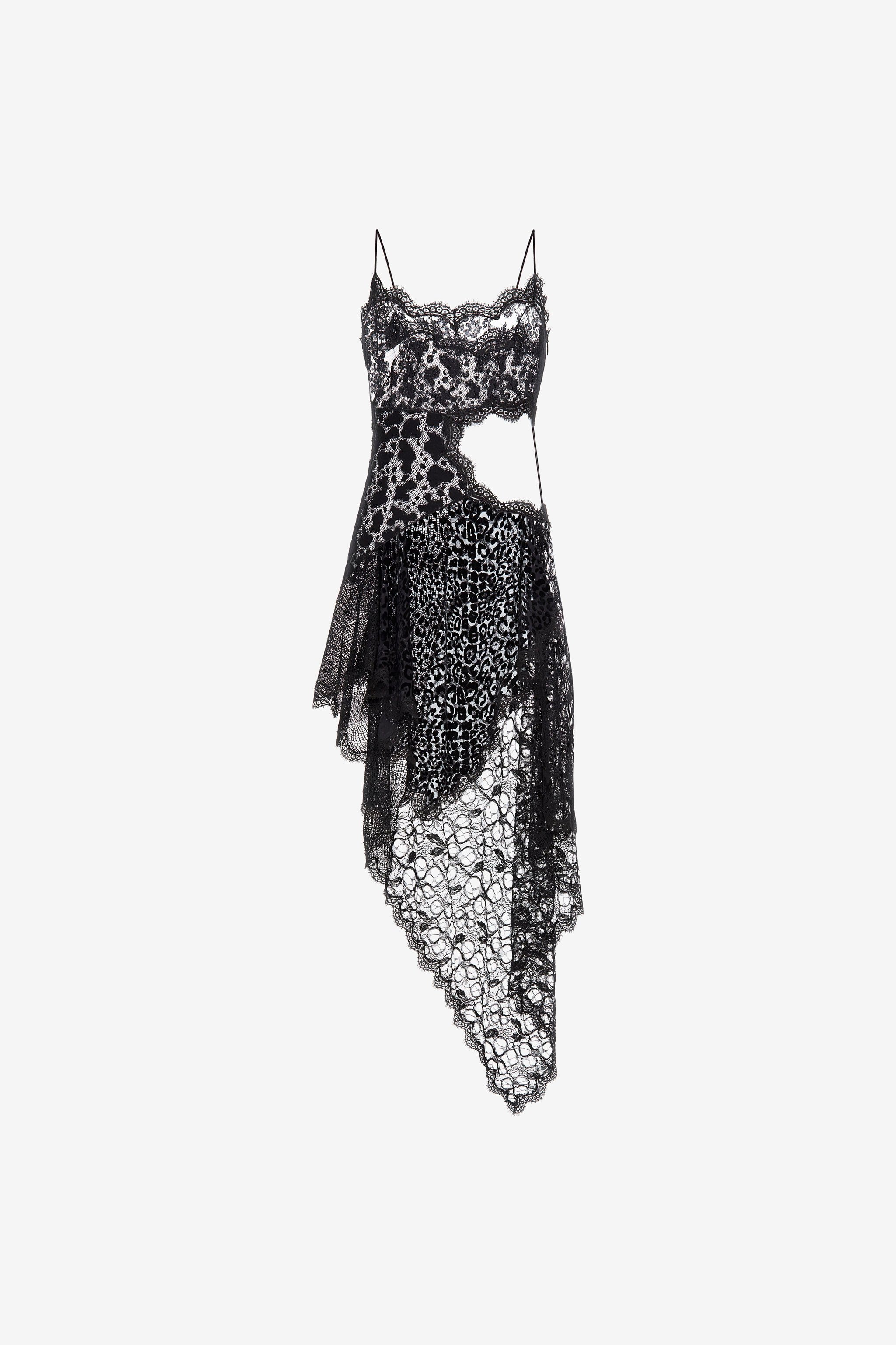 RC Abito sottoveste in pizzo Nero RWT112-RP001