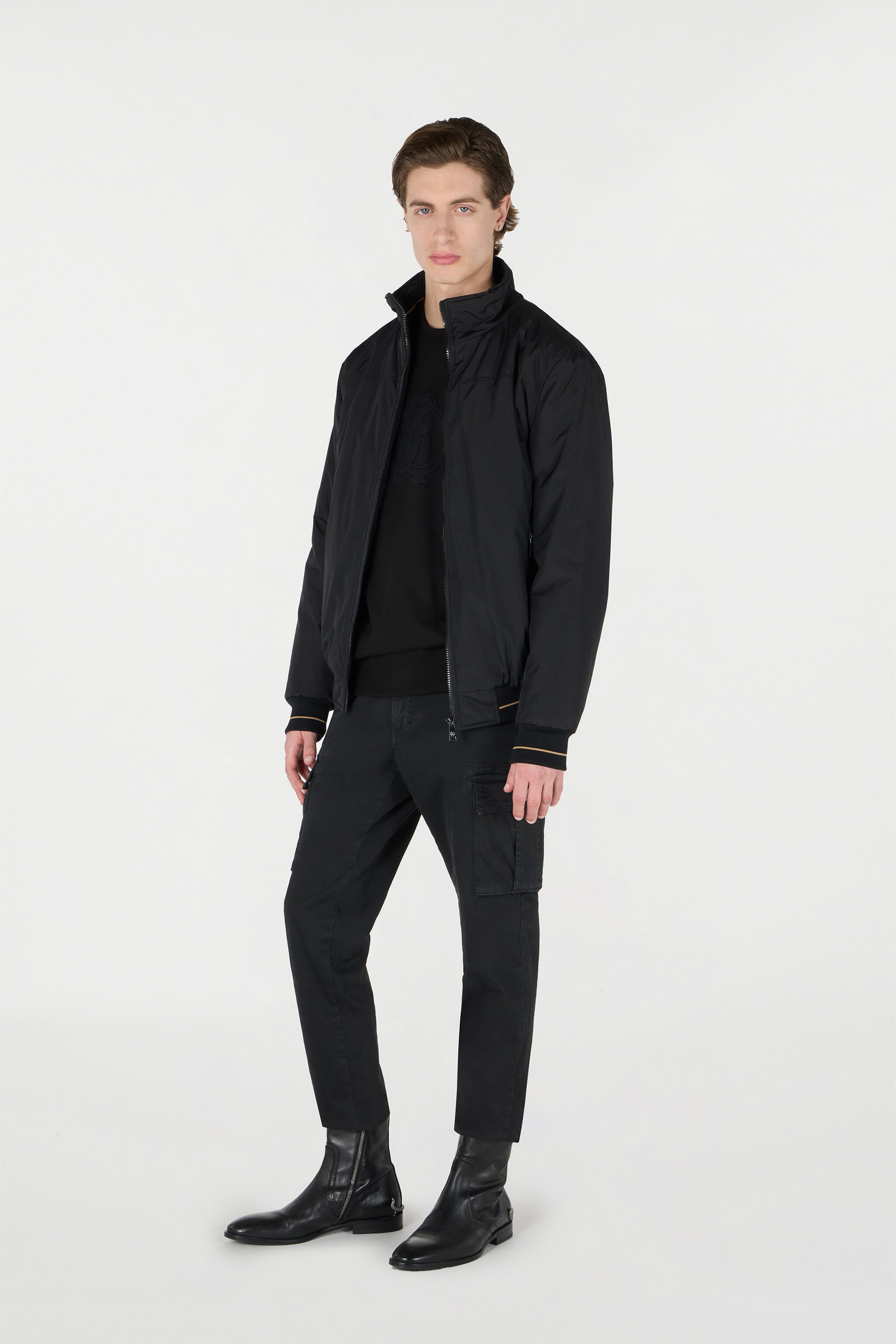 RC Padded Bomber Jacket with Zip Black OOT40A-SBO02