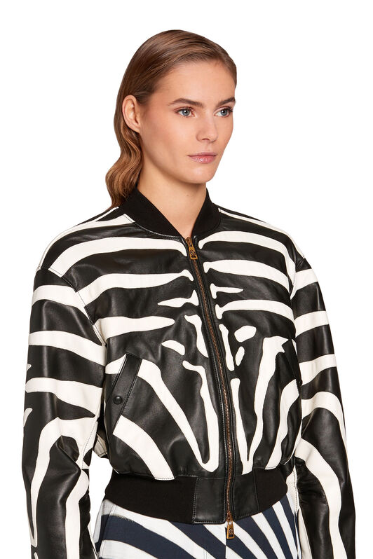 RC Bomber cropped con motivo Zebra Avantgarde BLACK/WHITE KWP805-PN048