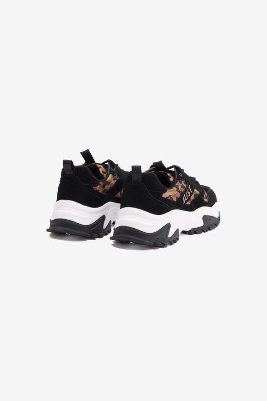 JC Sneakers Avec Empiècements Jaguar Skin Noir TFS042-TF362