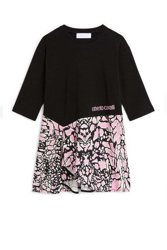 JU Panelled logo sweatshirt dress JU Panelled logo sweatshirt dress ROSE/WHITE/BLACK LJT110-JMZ23