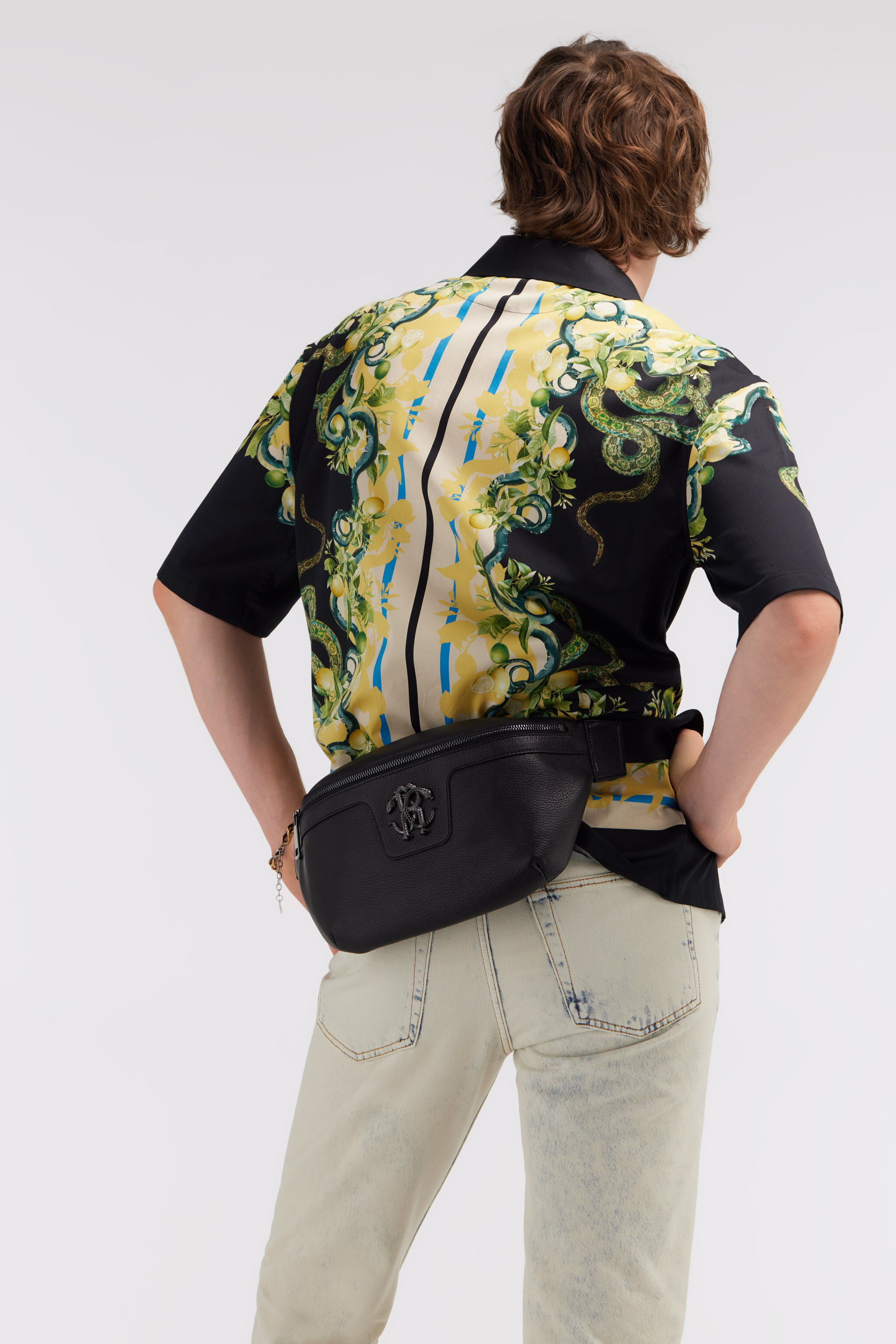 RC Fanny pack with Monogram Mirror Snake Black SRB003-PZ099