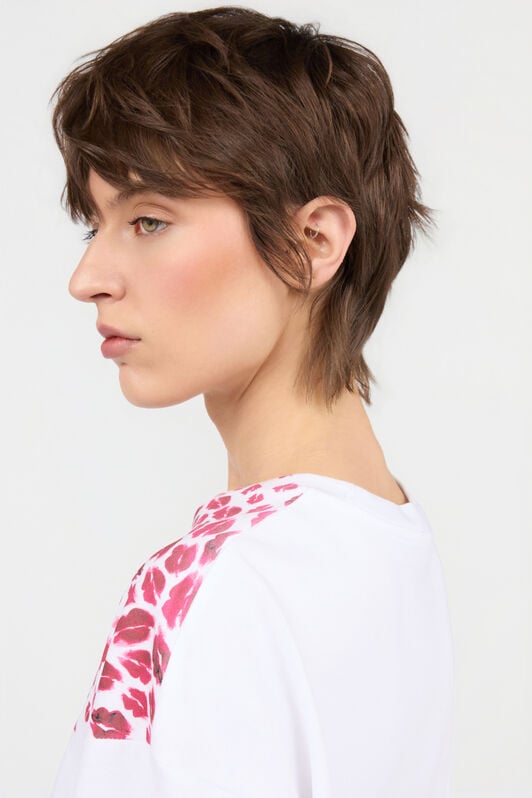 JC The Jaguar Kiss Print T-Shirt WHITE WFT199-WF581