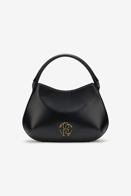 RC Black Leather Top Handle Bag with Monogram RC BLACK ROB00I-PZ085