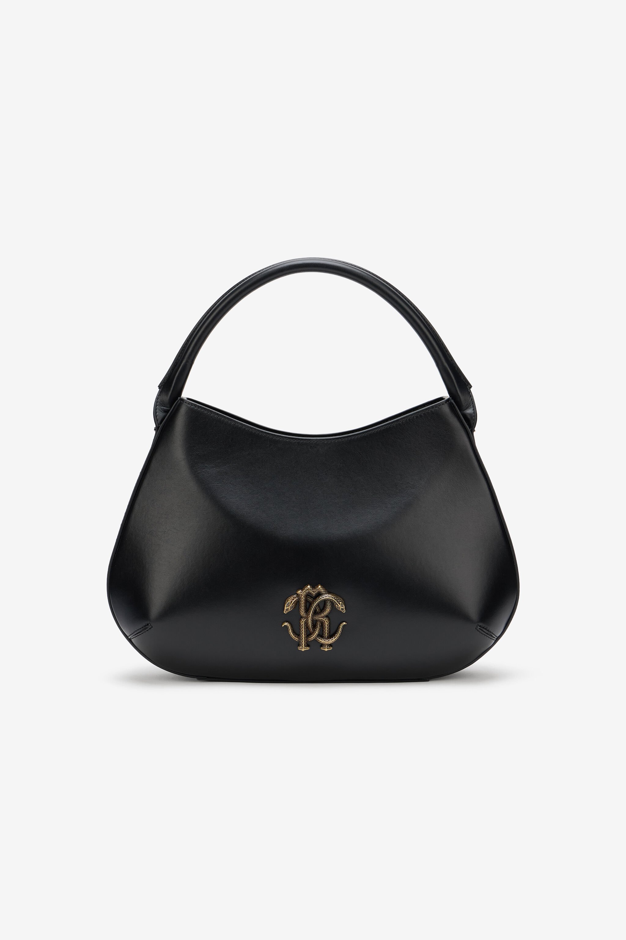 RC Black Leather Top Handle Bag with Monogram RC BLACK ROB00I-PZ085
