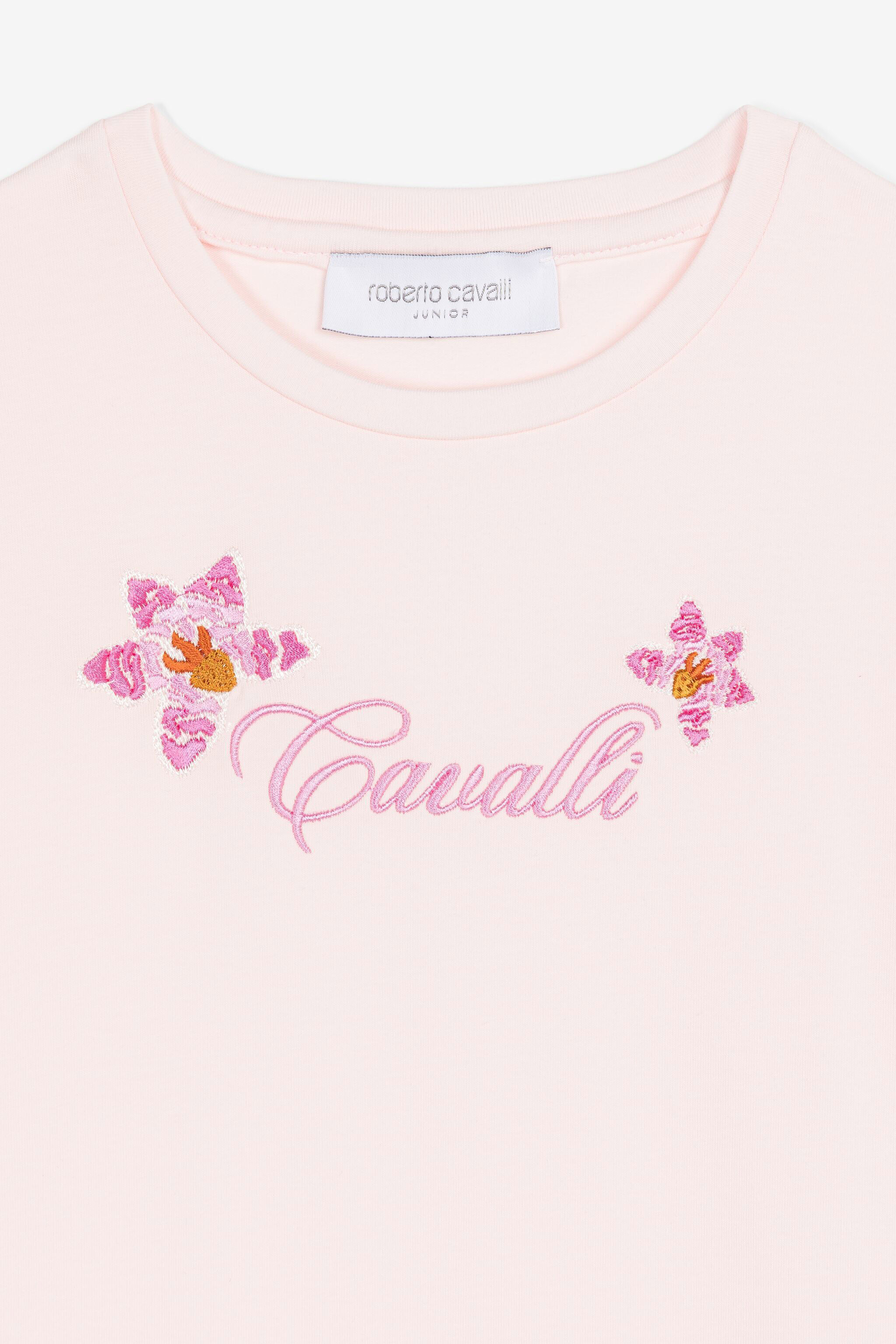 JU T-shirt en coton à logo imprimé Baby pink QJT666-JV025