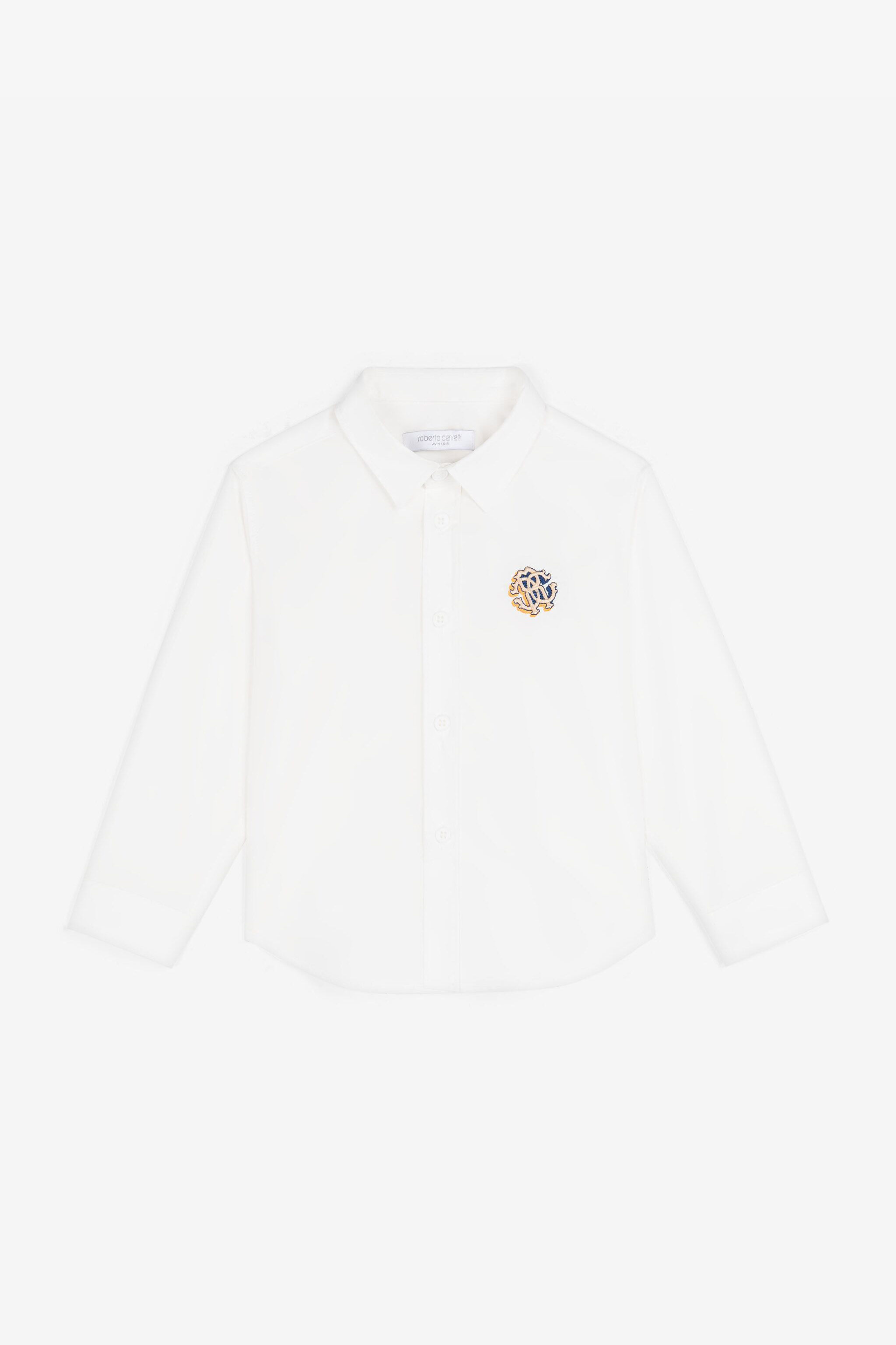 JU Camisa de algodón con Monograma RC bordado Blanco RJT70A-CH004