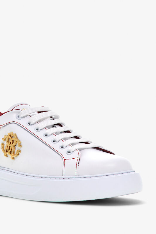 RC Sneakers en cuir avec emblème doré WHITE/RED OOS01C-PZ085