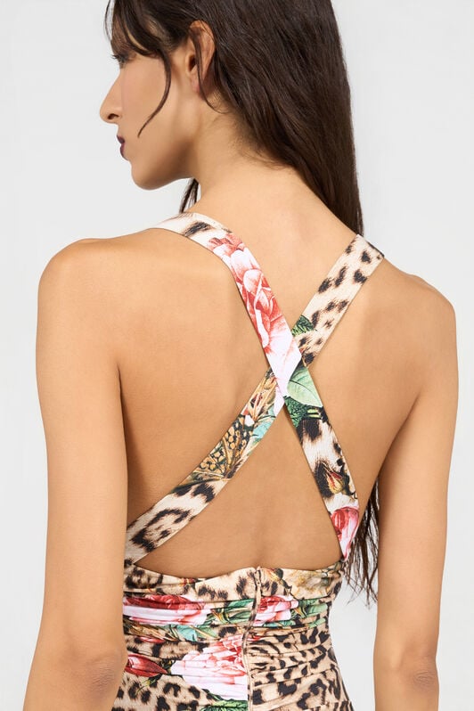 RC Jaguar Roses Print Dress NATURAL XQT124-LNT24