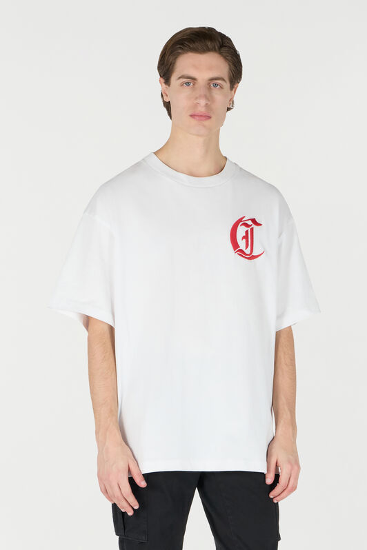 JC T-Shirt With JC Monogram White TFT039-TF056