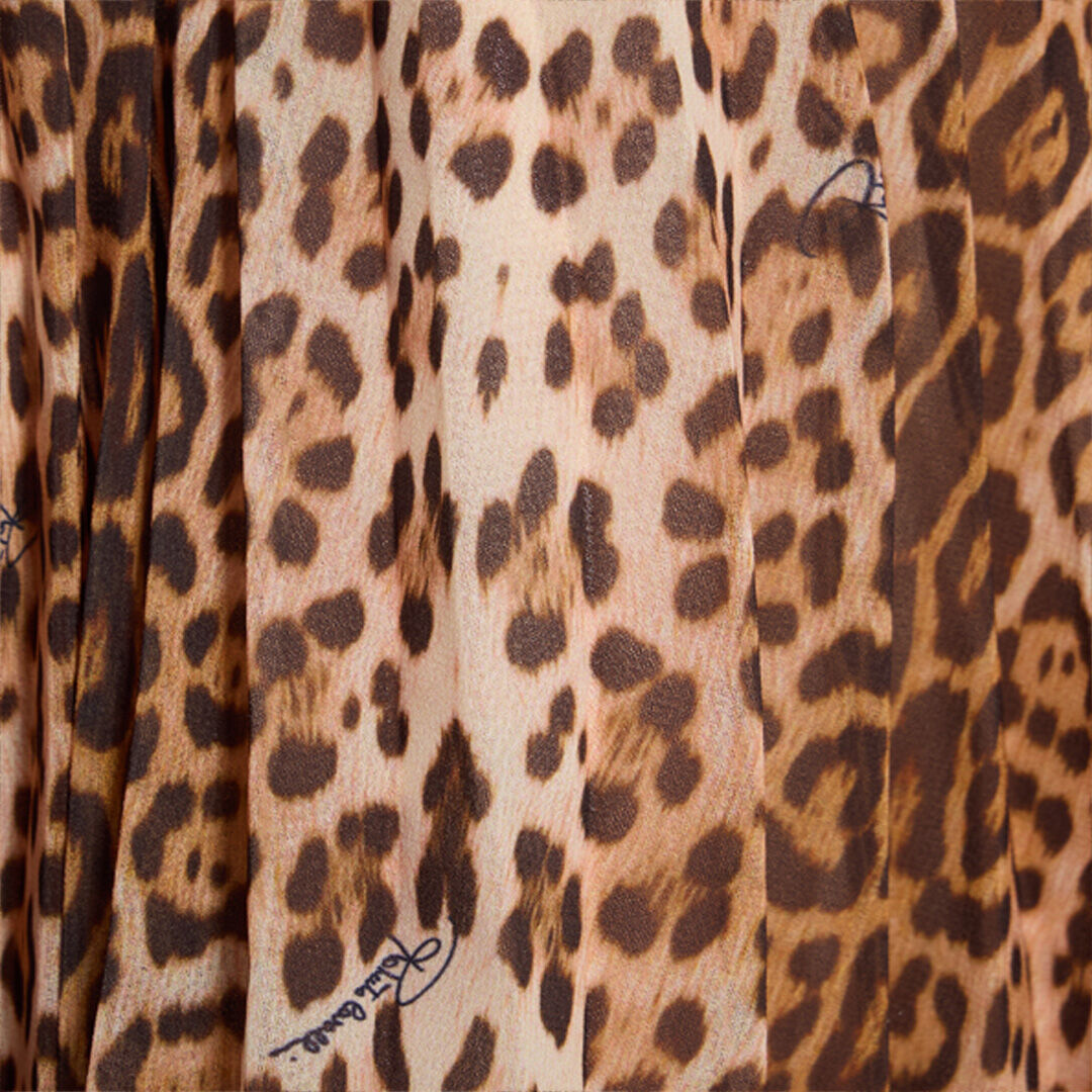 JU Skirt with Jaguar Skin Print NATURAL VJT30C-FVO52