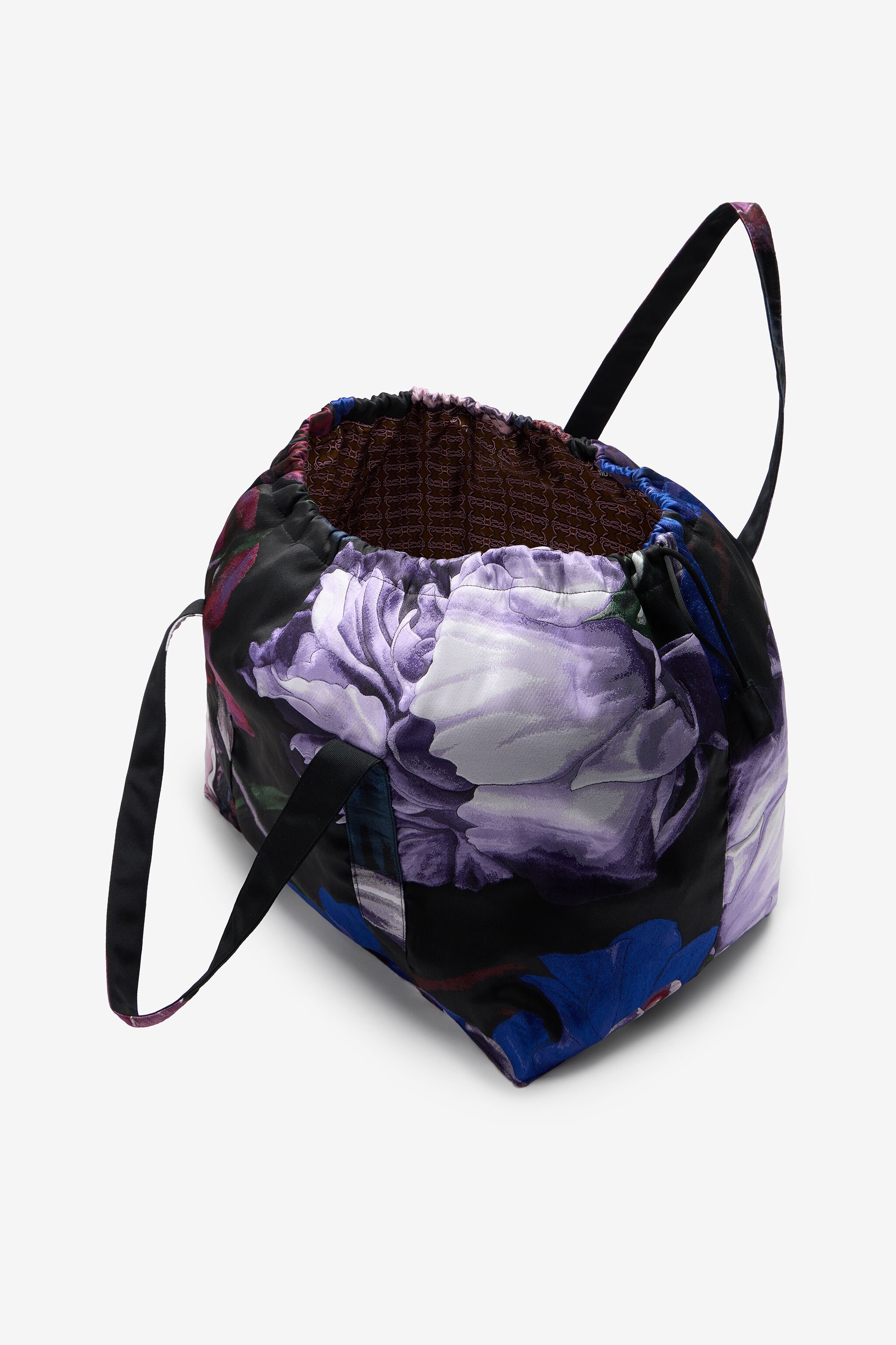 RC Shopper Bag With Floral Pattern LILAC/BLACK POB01A-FY046