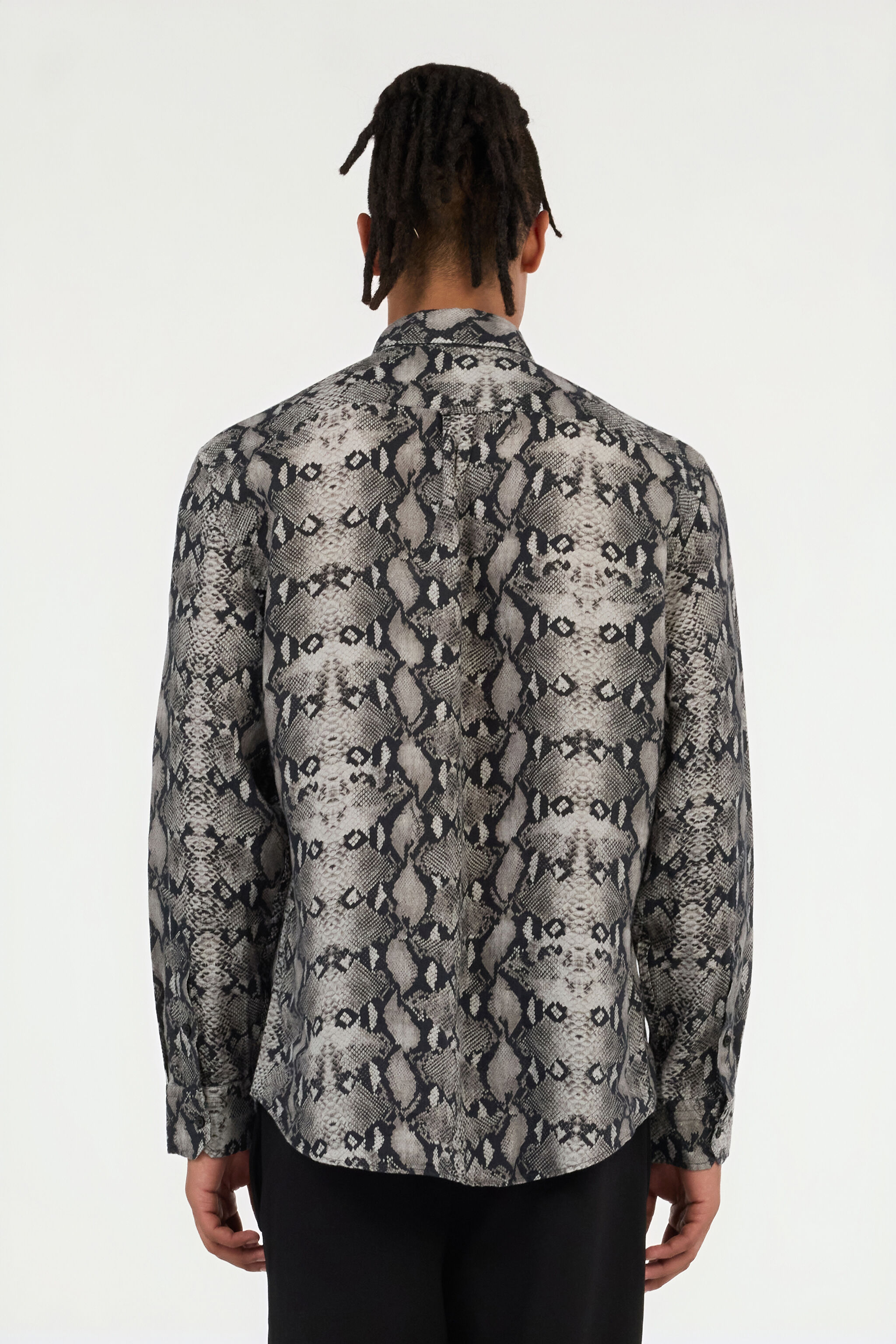 RC Camicia In Lino Stampa Snake PYTHON QOT70I-2JR25