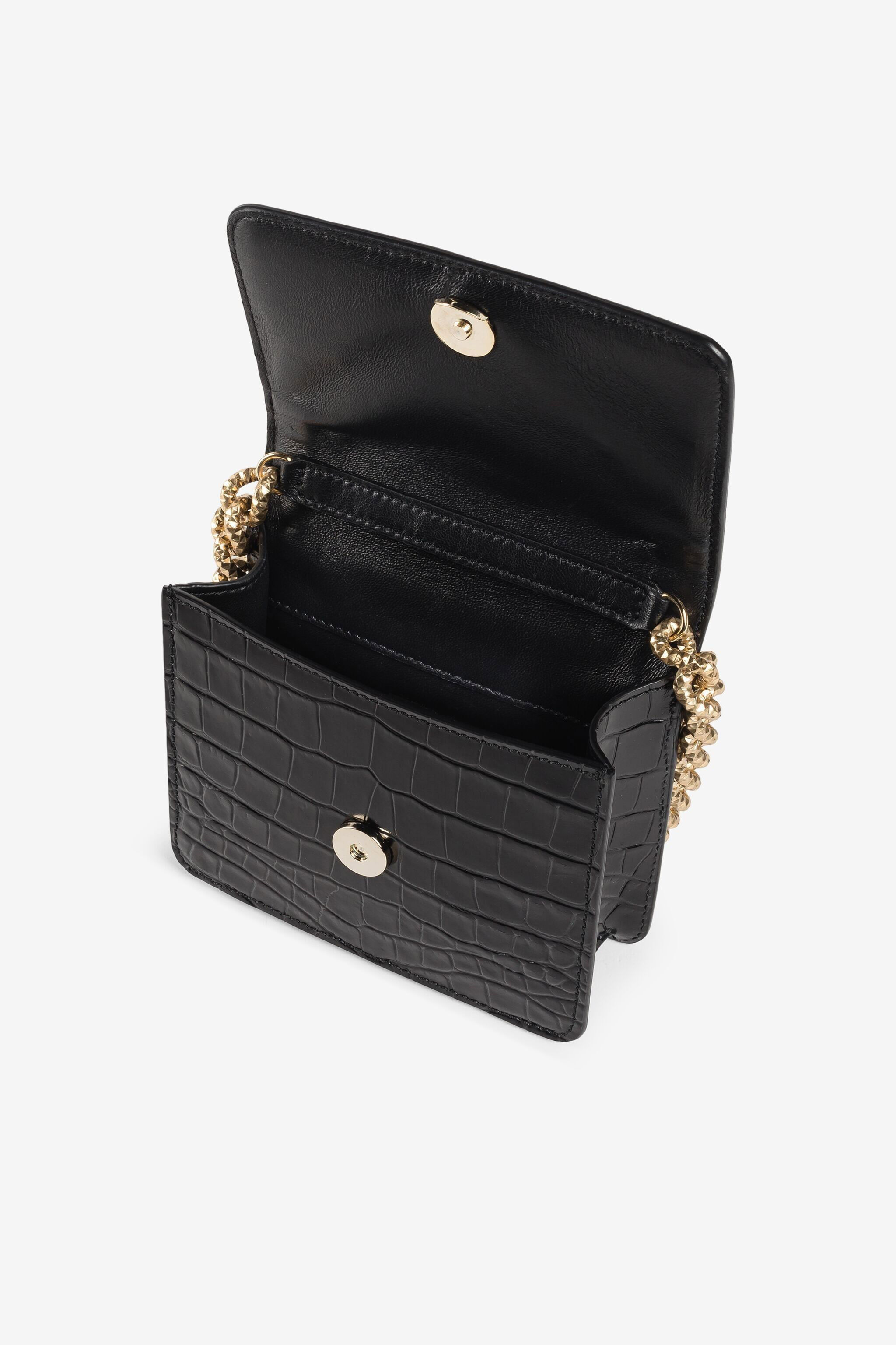 RC Small Roar Crystal-Embellished Shoulder Bag Black QKB025-PZ055