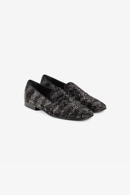 RC Mit Kristallen verzierte Loafers Schwarz/Silber QRS009-PC297