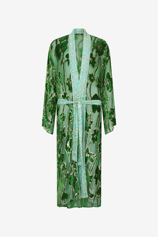 RC See-Through Robe with Floral Motif RC See-Through Robe with Floral Motif VERDE/ORO VKT502-FC007