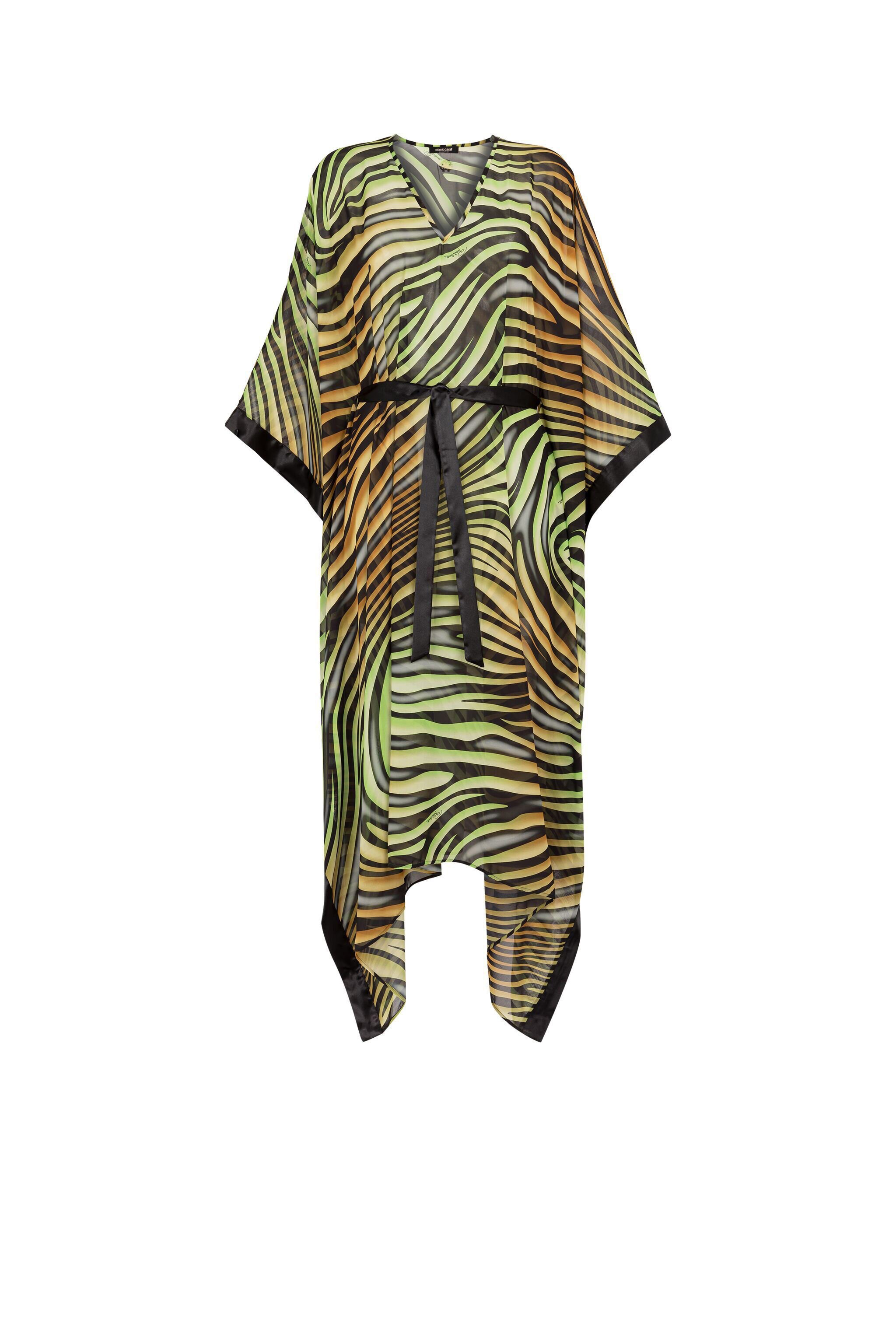 RC Zebra-Print Kaftan Dress Verde claro/Negro KSW00A-7GI20