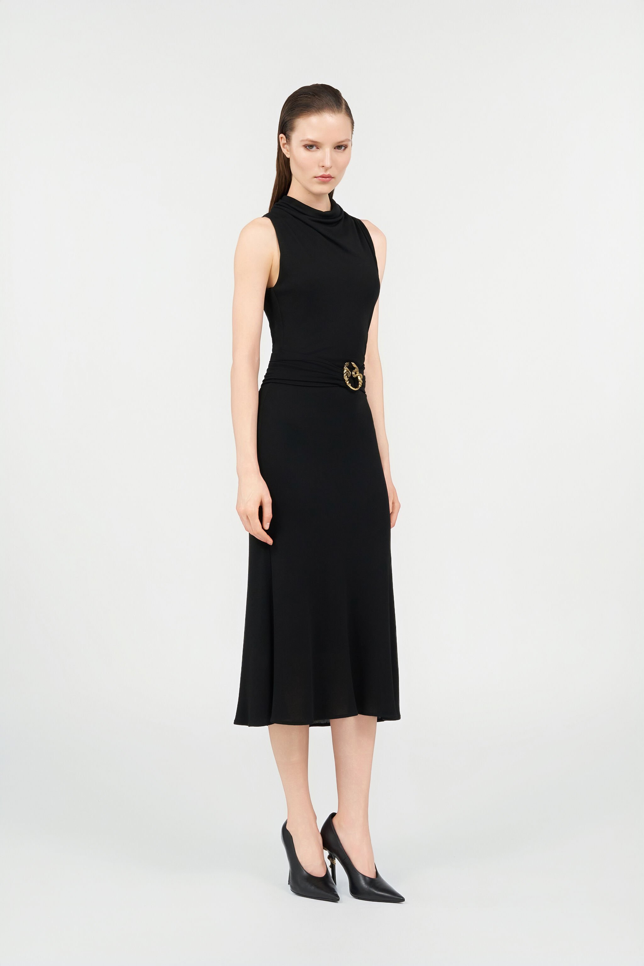 RC Midi Dress with Snake Detail RC Midi Dress with Snake Detail BLACK WKT122-JE034