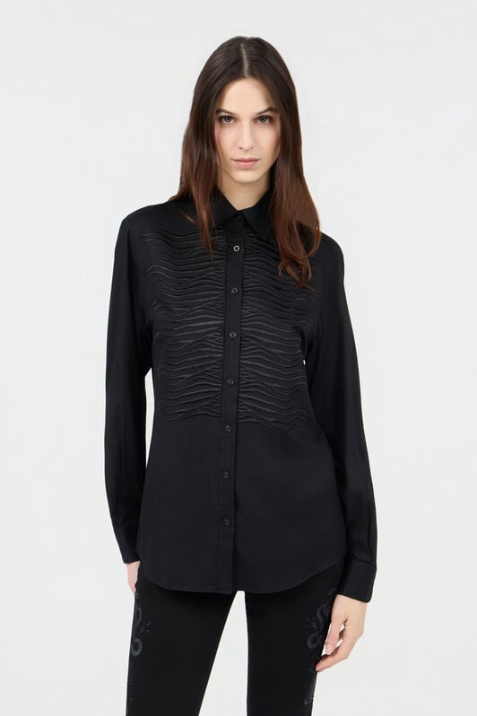 RC Black Shirt with Embroidered Zebra Motif BLACK SOT70X-TB012