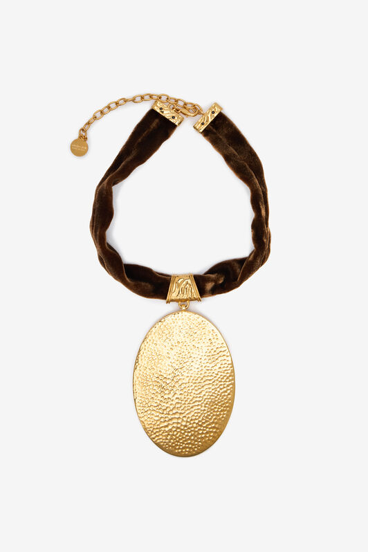 RC Black Choker With Caramel Cameo Pendant RC Black Choker With Caramel Cameo Pendant ORO/NERO/CARAMELLO/B VWG007-AM131