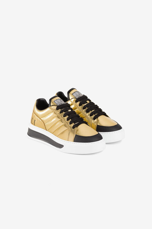 RC Metallic Logo-Print Sneakers Gold PKS021-PZA49