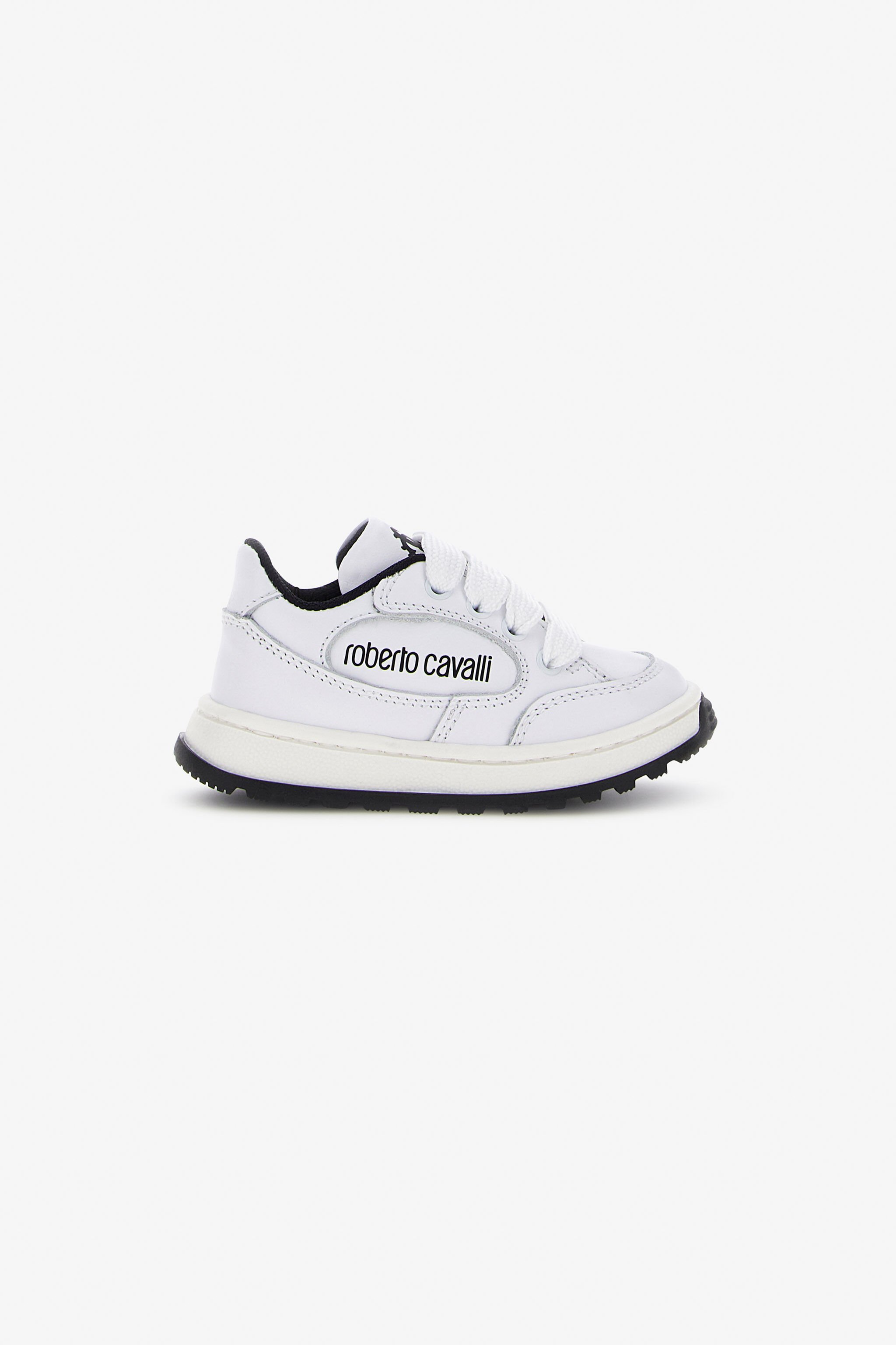 RC Logo Sneakers in White black for Boys Roberto Cavalli