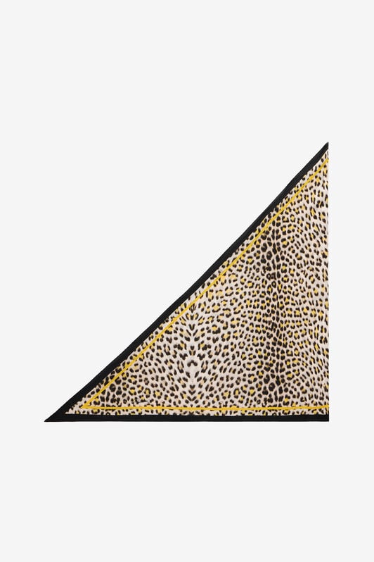 RC Pop Jaguar Print Silk Scarf YELLOW/BLACK WQI005-SQR30