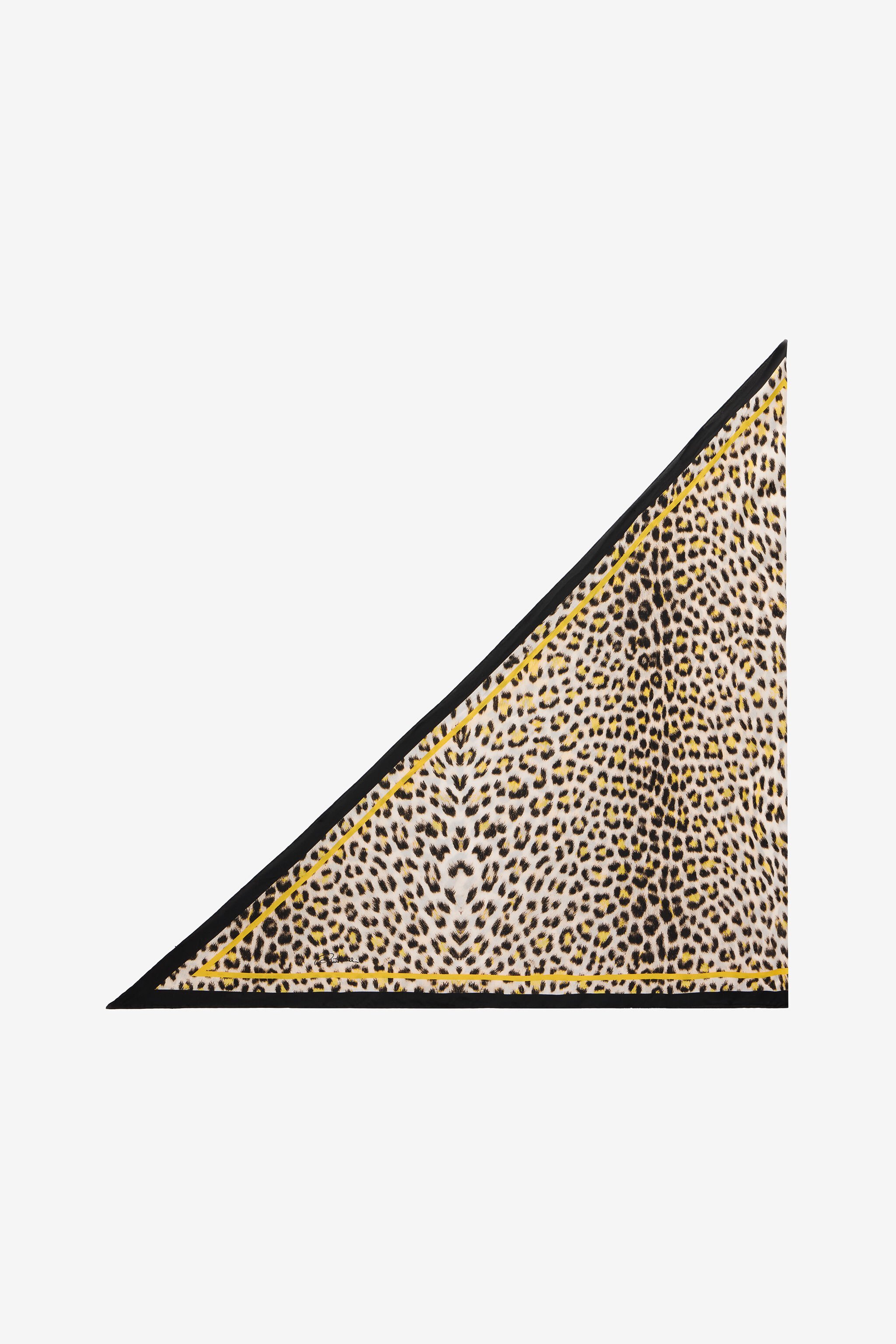 RC Pop Jaguar Print Silk Scarf YELLOW/BLACK WQI005-SQR30