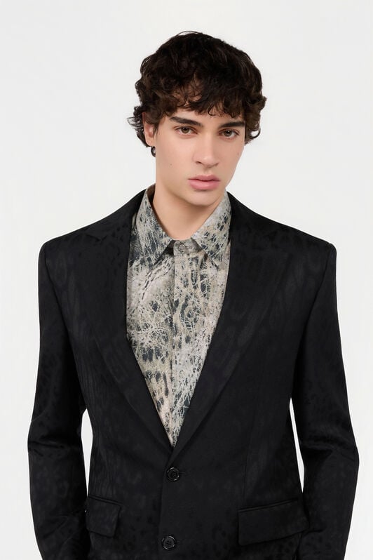 RC Black Jacquard Tailored Jacket BLACK XNT406-TJ033
