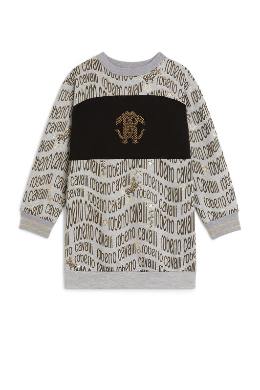 JU Robe-sweat à imprimé Golden Icon GREY/BLACK/GOLD LJT117-2QZ20