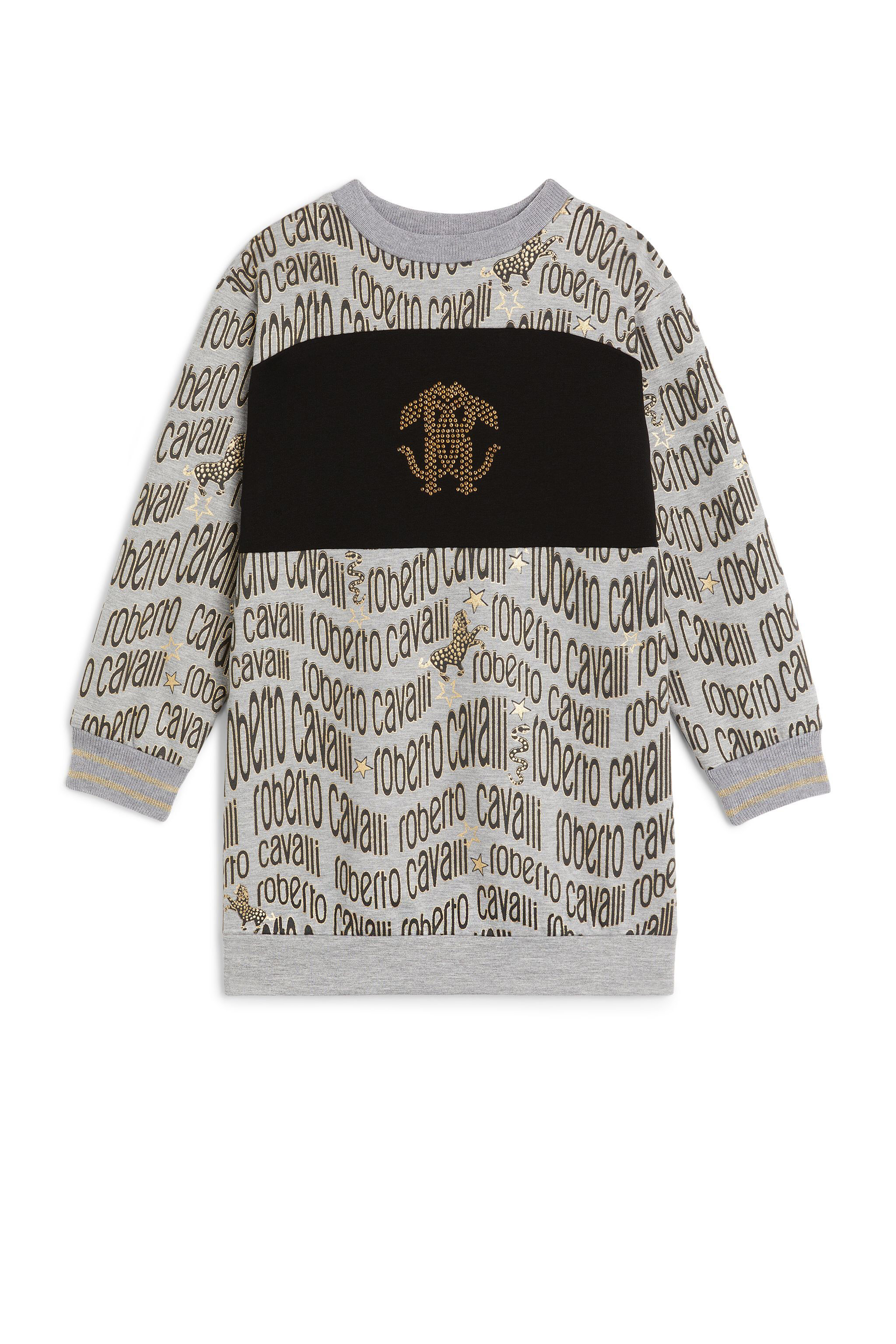 JU Robe-sweat à imprimé Golden Icon GREY/BLACK/GOLD LJT117-2QZ20