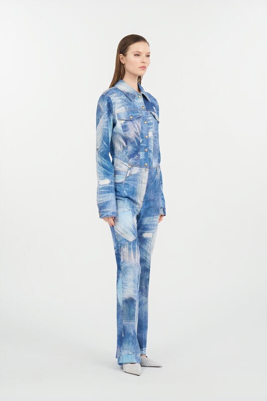 RC Patchwork Denim Jumpsuit DARK BLUE WQJ132-DAR71