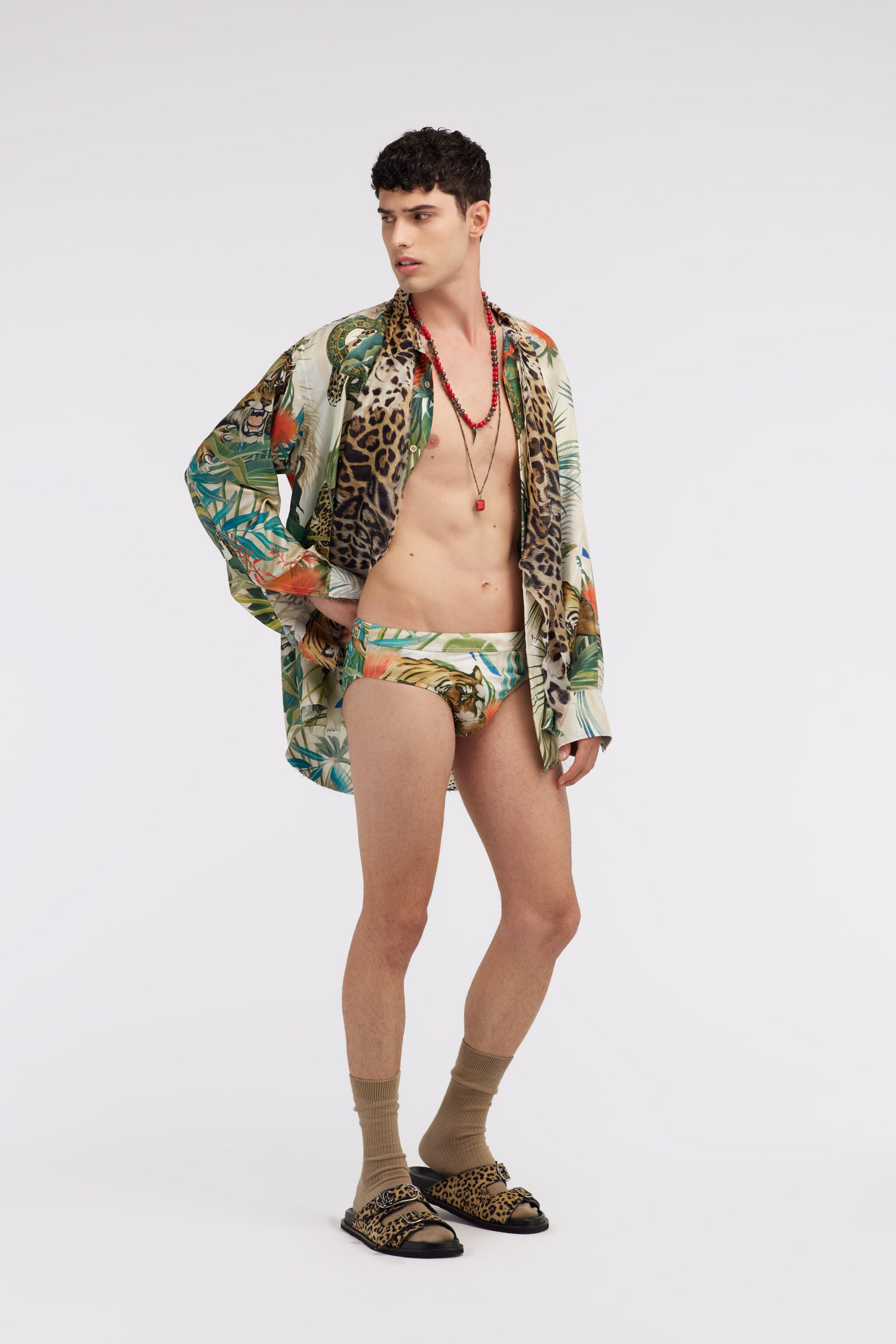 RC Jungle print swim briefs Vert SYH01A-LNF30