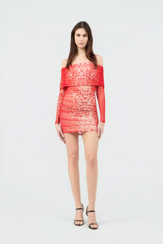 RC Cheetah Skin Print Dress RED SOT10E-RT002