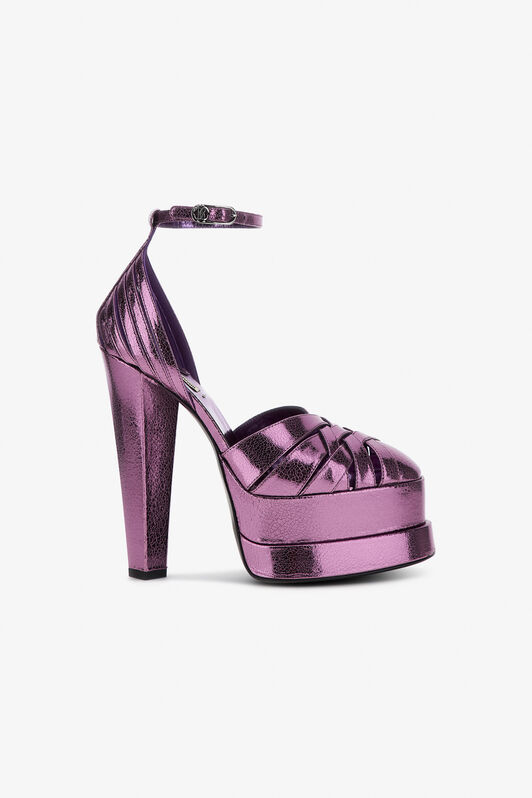 RC Platform sandals with woven upper Purple RKS008-PZ548
