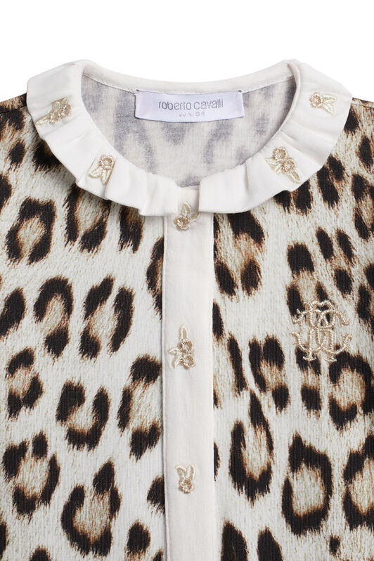 JU Natural Jaguar print babygrow BEIGE/MILKY/BLACK IJT804-JFQ64