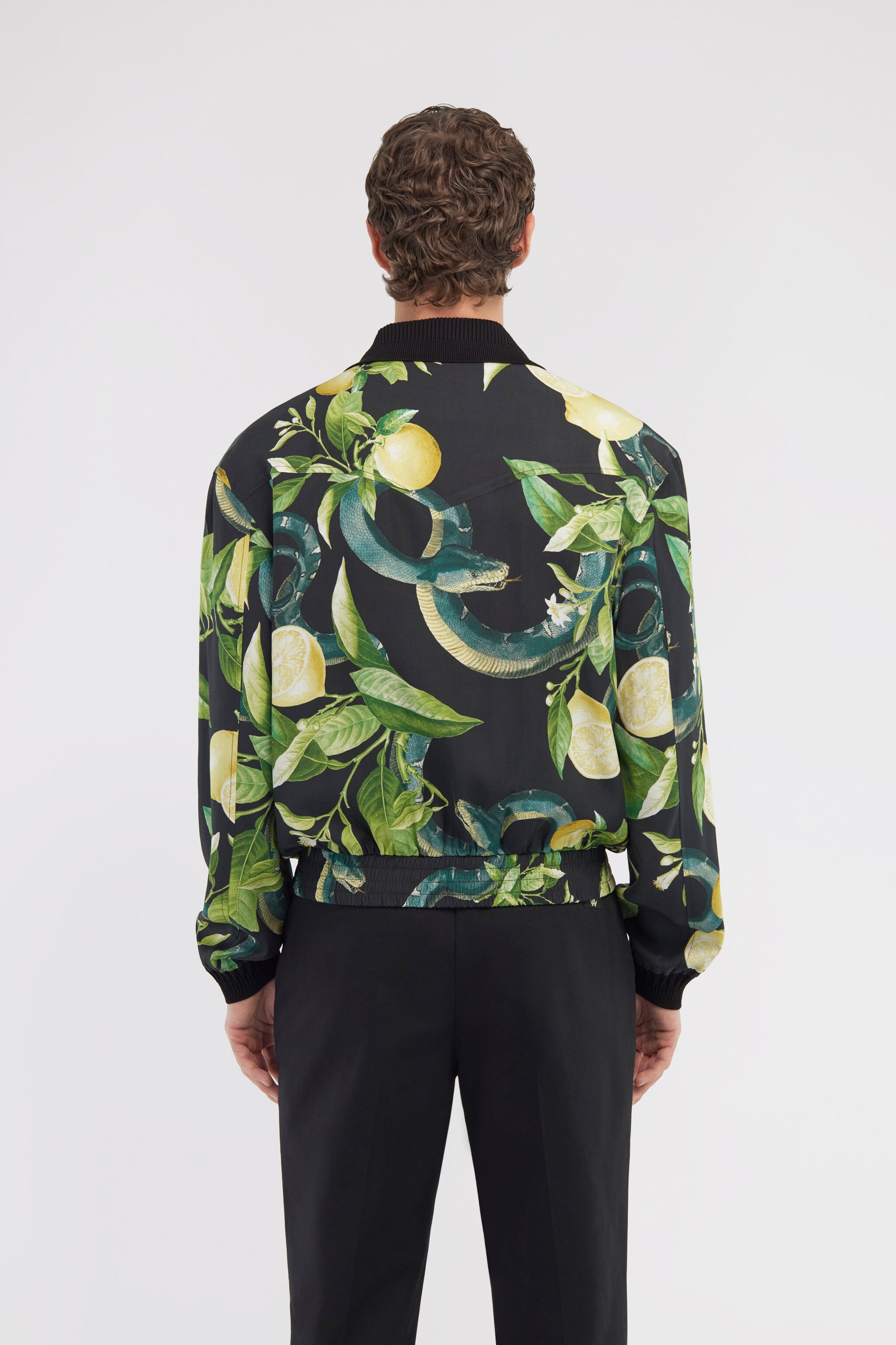 RC Bomber with Lemon print Black SRT465-6DI89