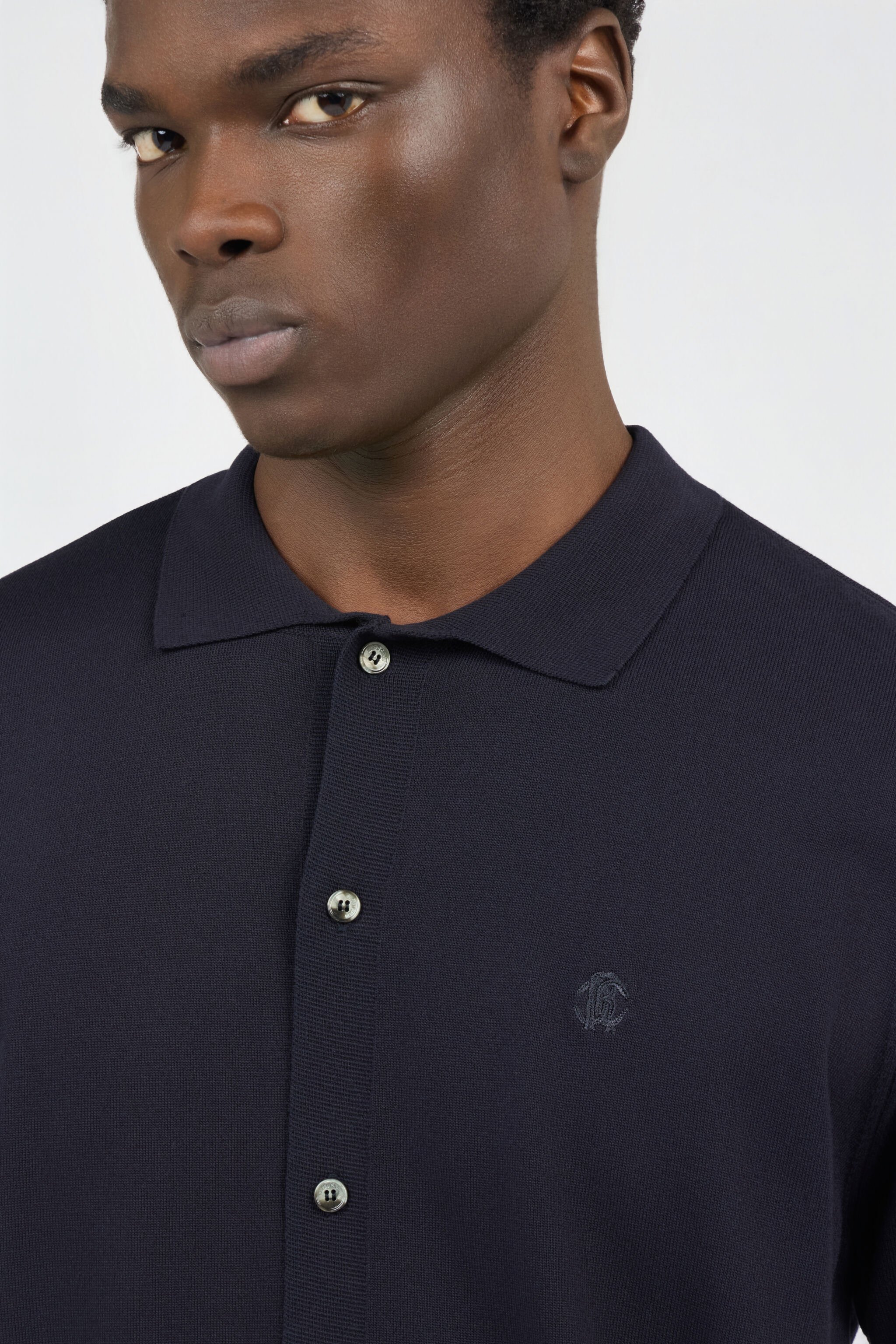 RC Polo Blu in Maglia con Monogram RC BLU NAVY SOT71D-VI044
