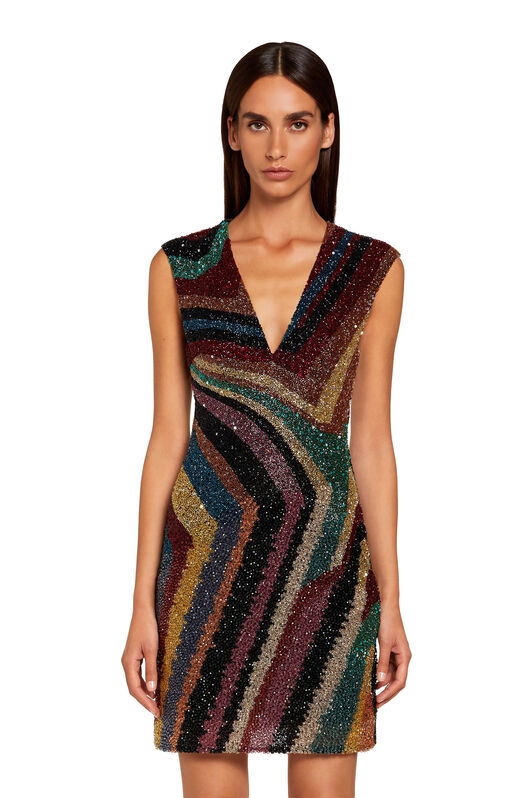 RC Abstract-pattern beaded dress MULTICOLOR KQR138-RT020