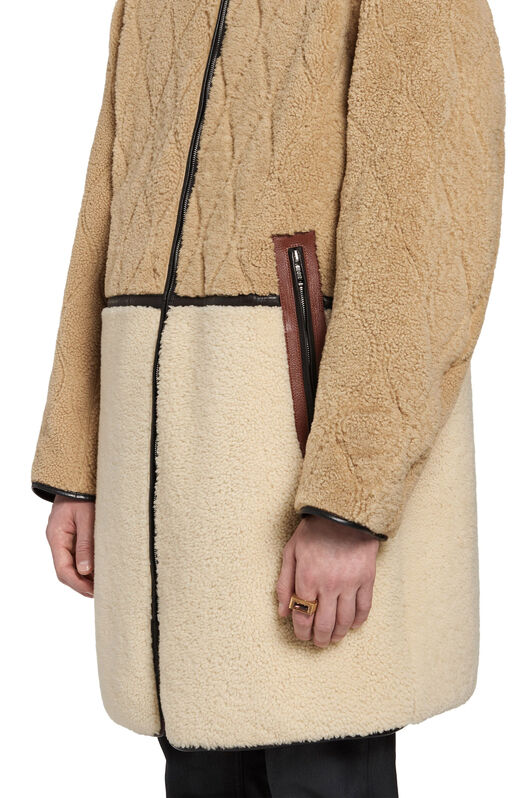 RC Reversible Lacon shearling parka CAMEL/IVORY JNP530-ZR002
