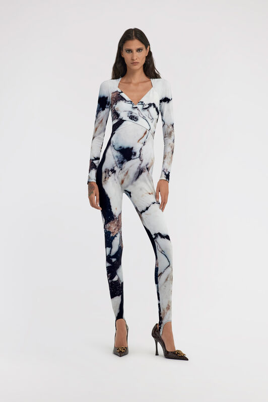 RC Marble Print Jumpsuit Black/White TWT134-LNN18