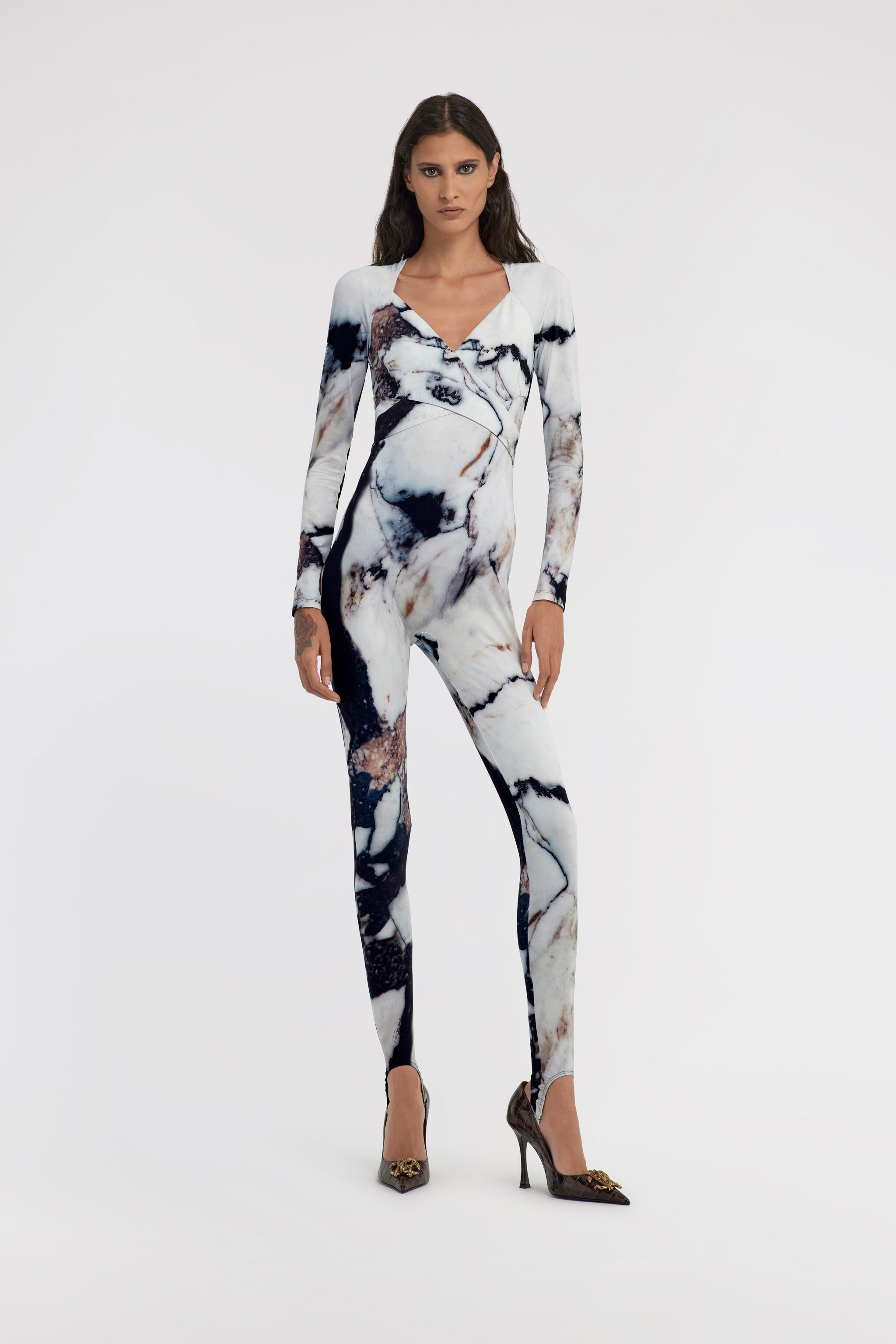 RC Marble Print Jumpsuit Black/White TWT134-LNN18