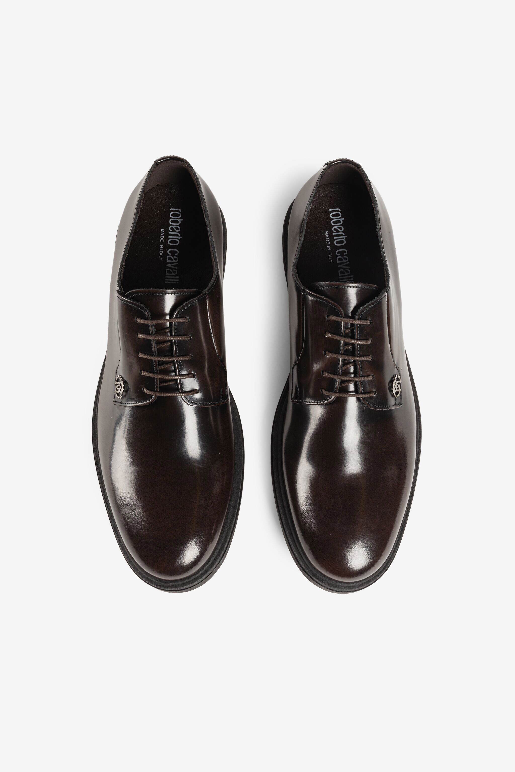 RC RC Monogram Patent-Leather Oxford Shoes Dark brown JSS00U-PZ243