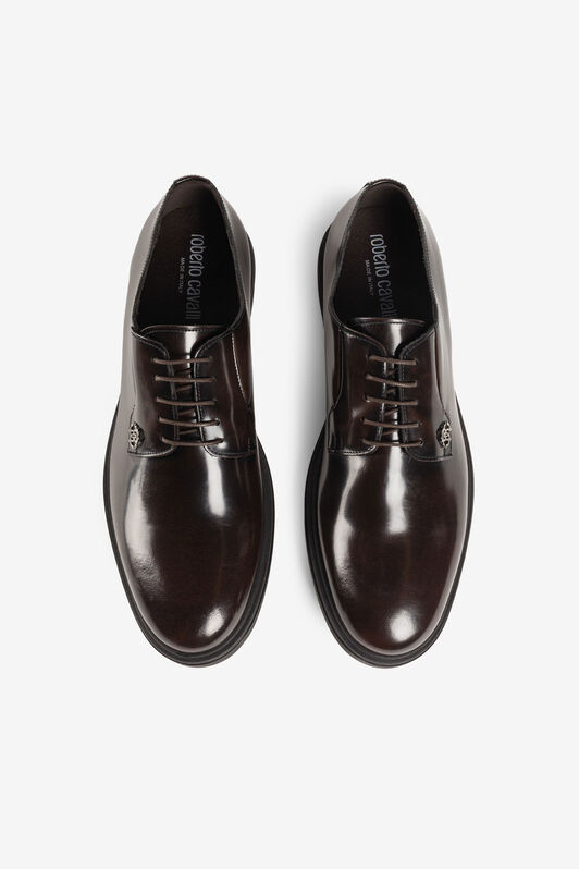 RC RC Monogram Patent-Leather Oxford Shoes RC RC Monogram Patent-Leather Oxford Shoes Dark brown JSS00U-PZ243