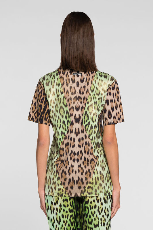 RC Leopard-print panelled T-shirt RC Leopard-print panelled T-shirt MACULA VERDE QKT61A-3PF53