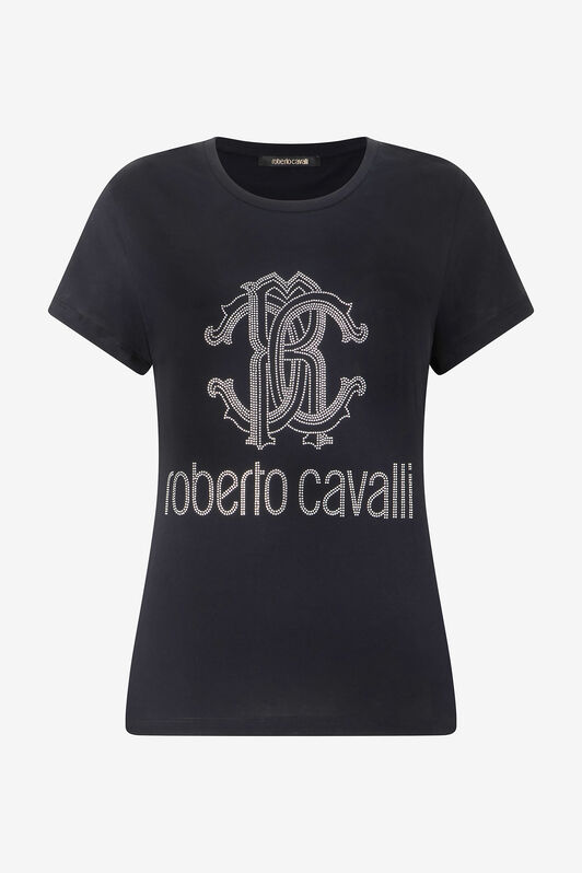 RC T-Shirt Con Monogram RC E Logo Con Borchie Nero OOT60B-JD060