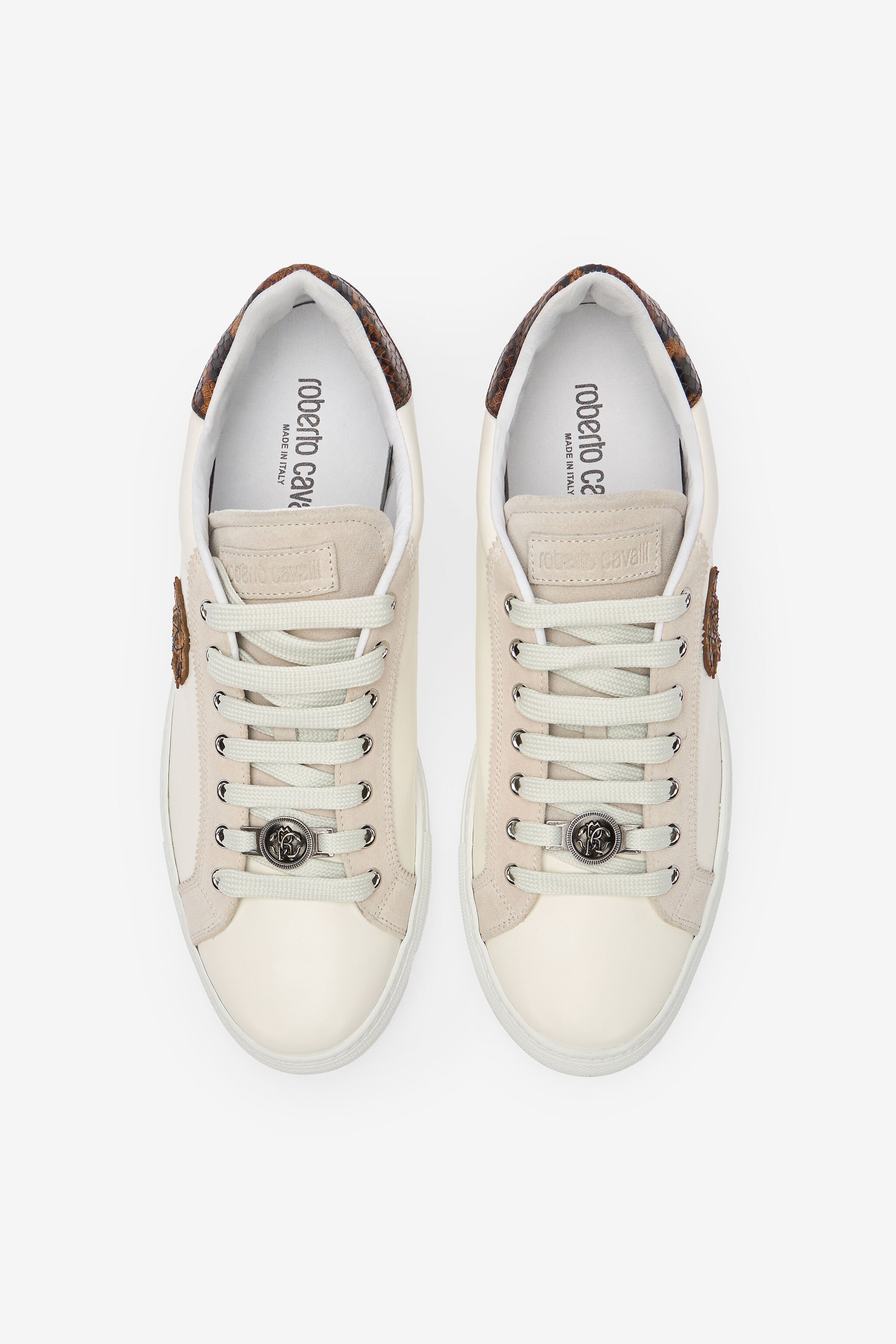 RC Sneakers Avec Python Et Écusson Au Dos Ivoire URS066-PZ590