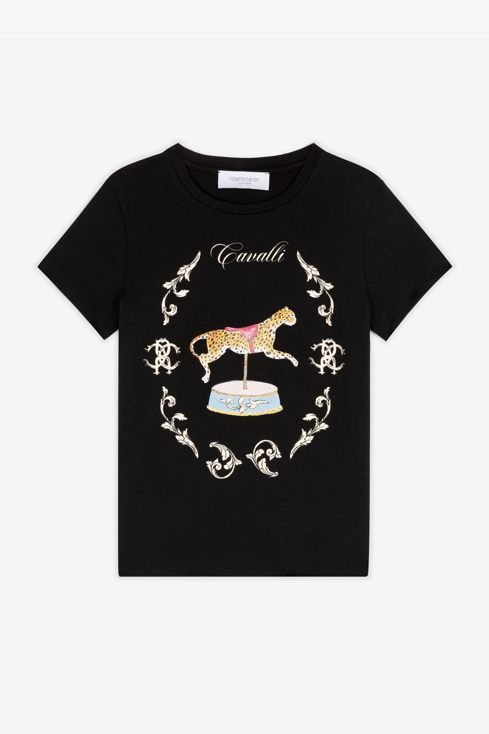 JU T-Shirt mit Zirkus-Print Schwarz RJT641-JD001
