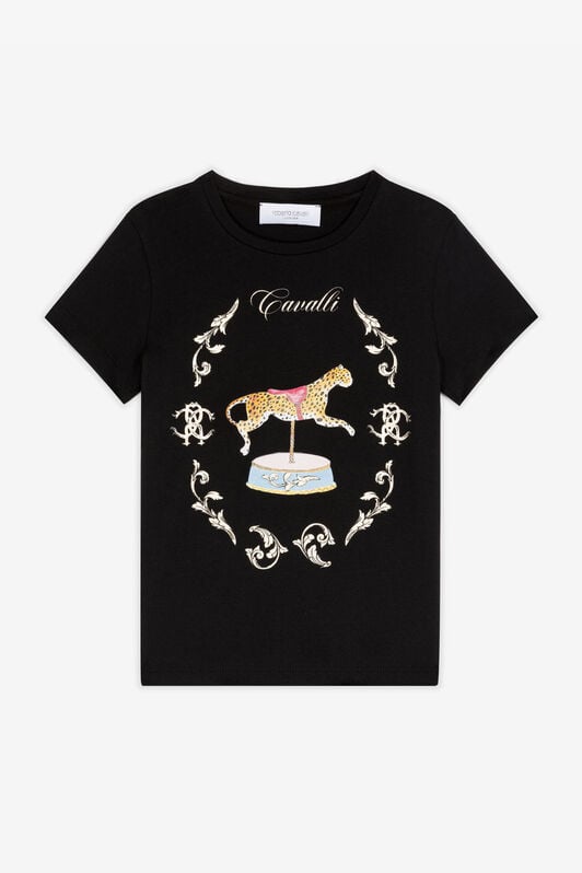 JU Leopard-Print Cotton T-Shirt JU Leopard-Print Cotton T-Shirt Black RJT641-JD001