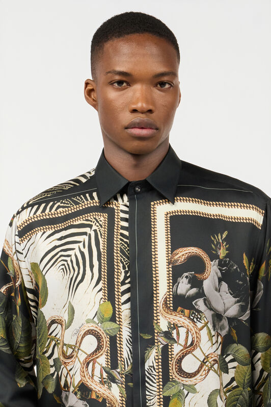 RC Male Silk Shirt Black URT723-4QN72